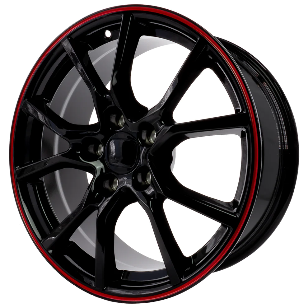 17x7.5 5x114.3 Type R Style Rims Red Lip 1pc For Honda Civics