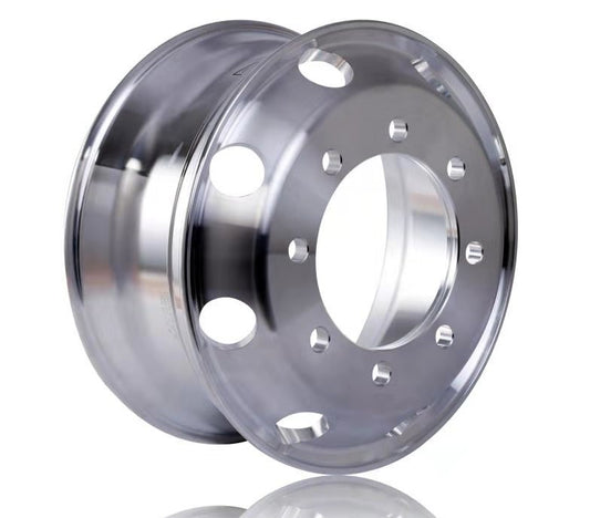 (Set of 8) 19.5 x 6.75 Truck Wheels Machined Bright BULK PRICE $317/pc 8pcs