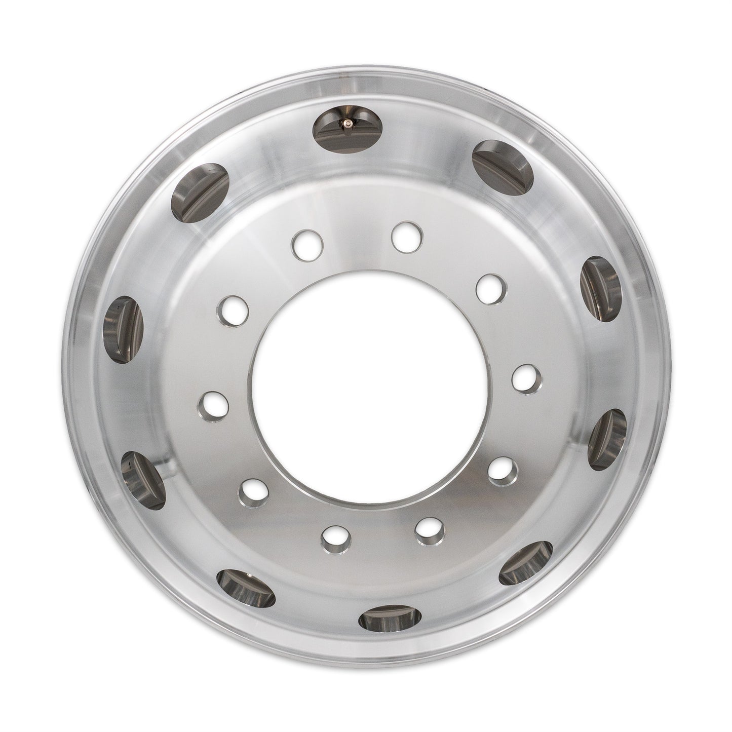 24.5 x 8.25 Truck Wheel Forged Aluminum Rim Machined Bright