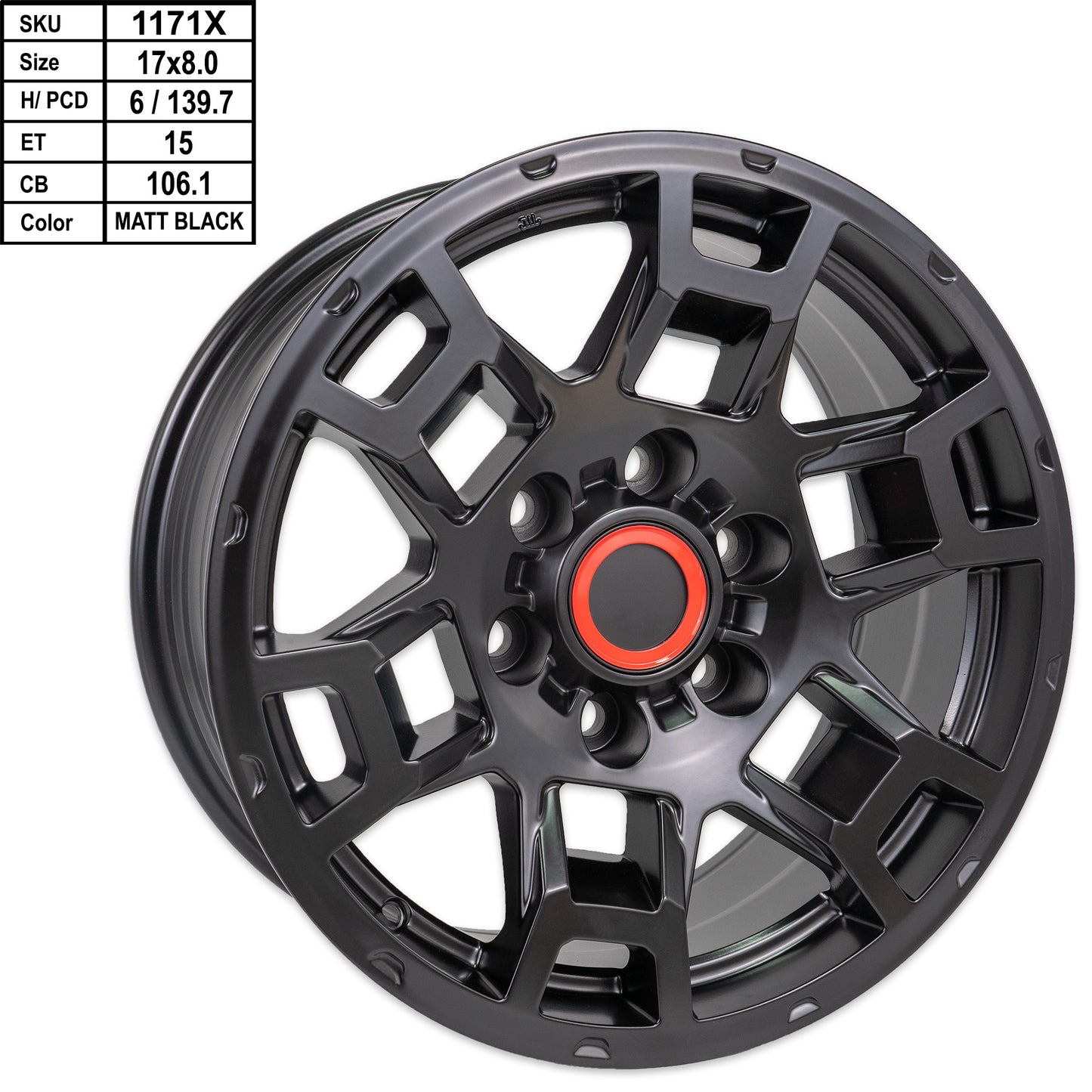 Toyota TRD Style Wheels 17 x 8 Auto Rims 4pcs Matte Black