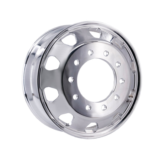 22.5 x 8.25 Kenworth Stylized 2pcs Truck Wheels Forged Aluminum Rims Both-Side Polished Mirror 10 Holes