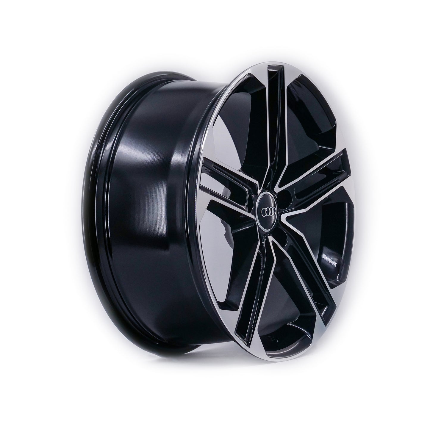 18 x 8.0 5x112 Black Machine Face 1 pc Wheels For Audi Mercedes