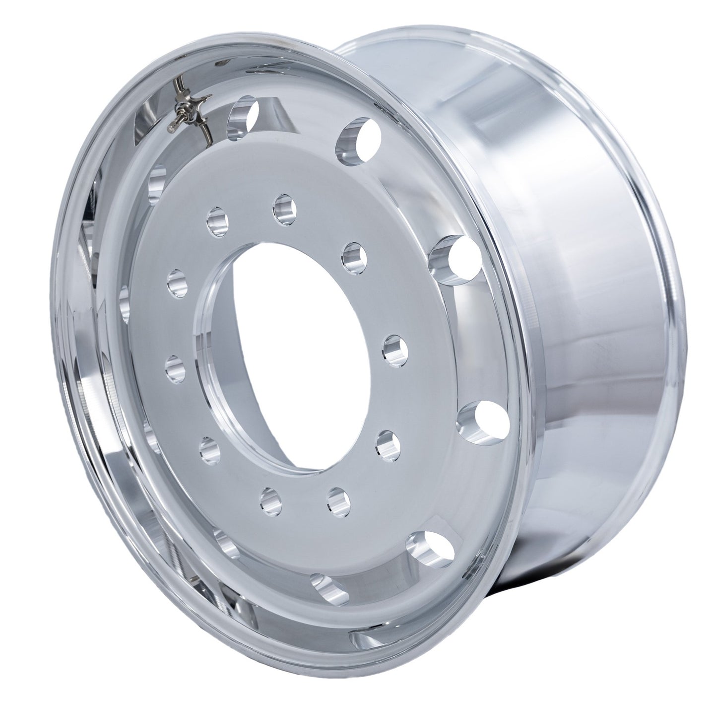 22.5 x 9 Truck Wheels Flat Face Polished Front Hub Pilot