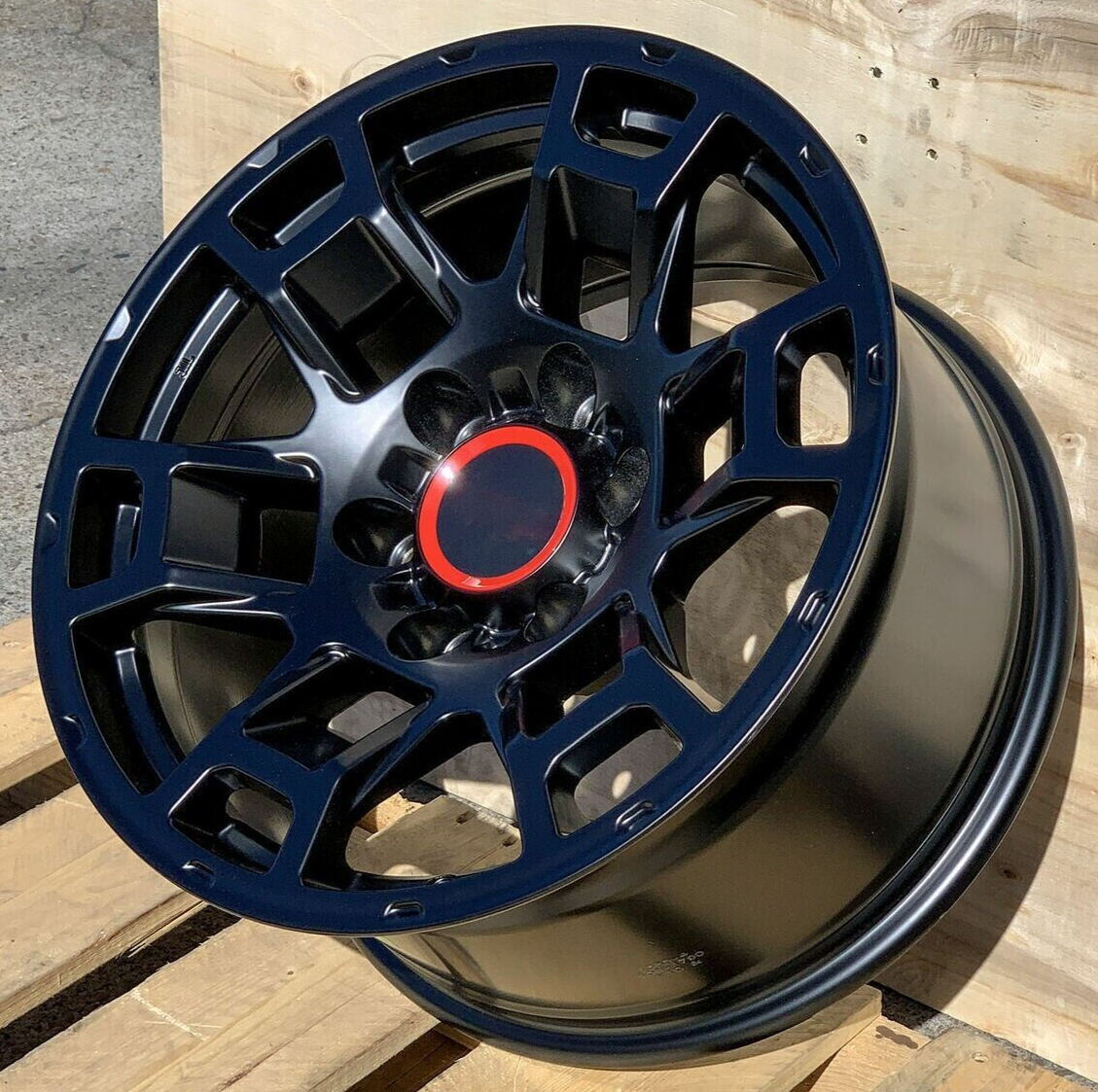 17 x 9 PCD 6 x 139.7 ET 15/0 CB 106.1 1 pc Matte Black Wheels Toyota TRD Style