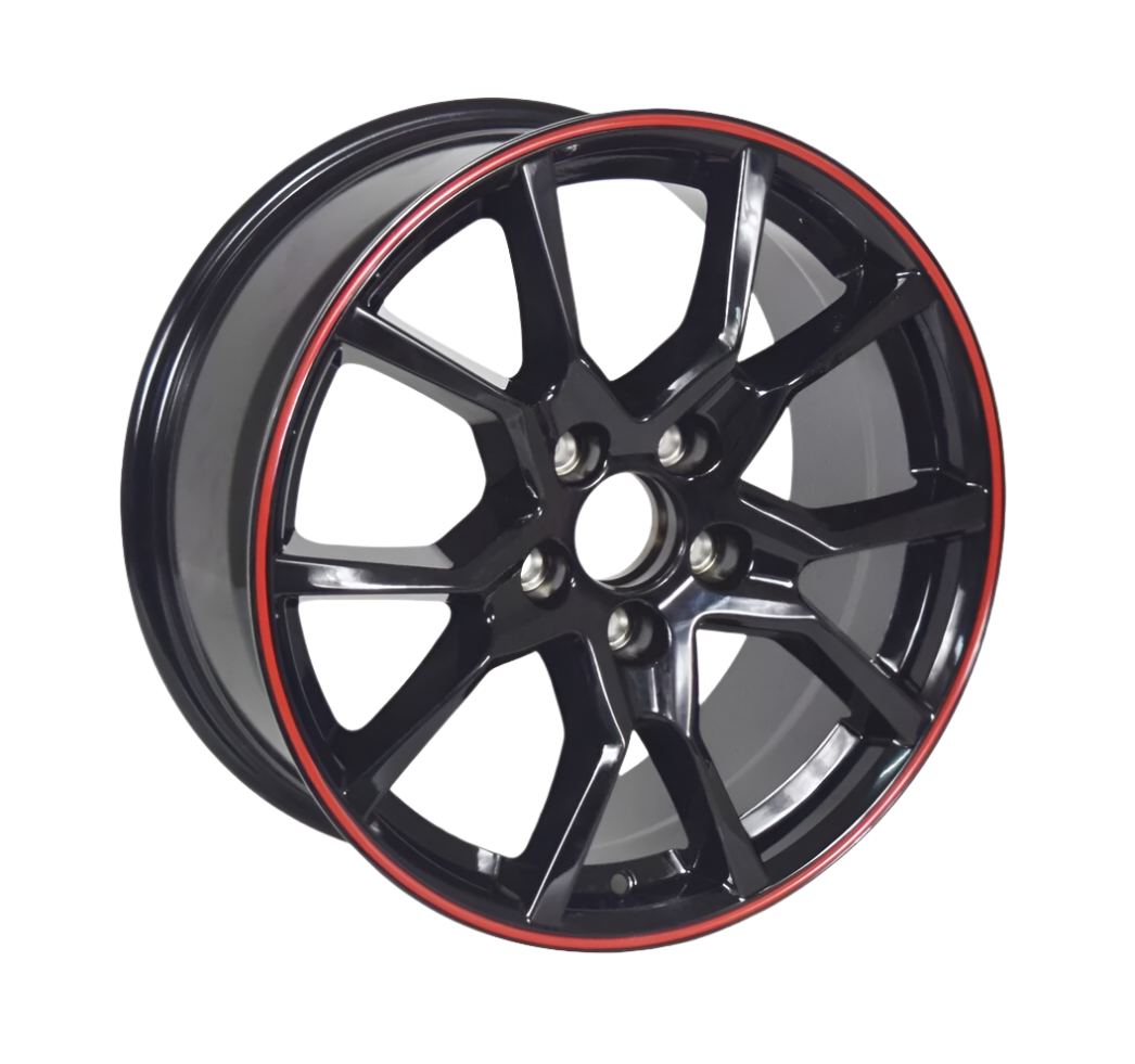 17x7.5 5x114.3 Type R Style Rims Red Lip 1pc For Honda Civics