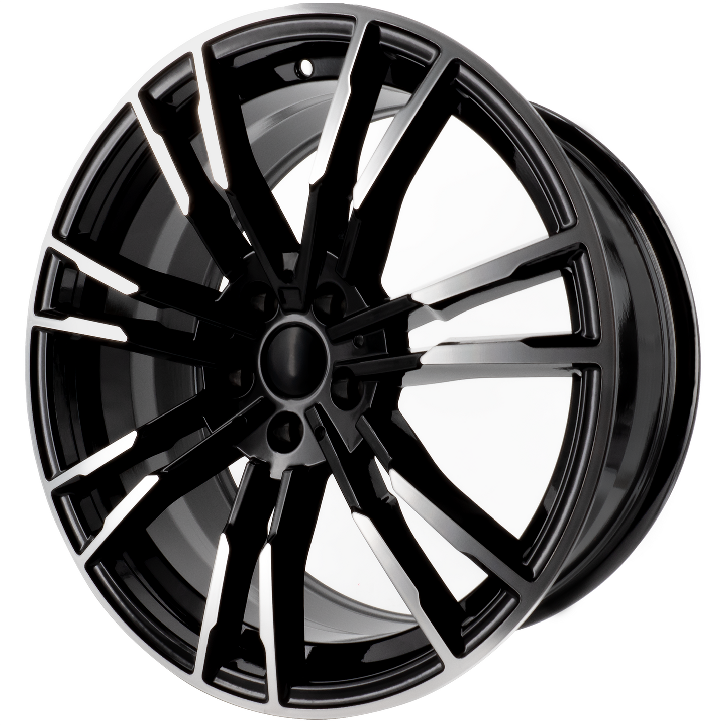 Winn 19x8.5 5x112, Black/Machined Wheel
