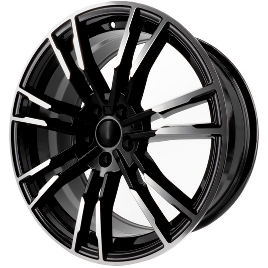 Winn 19x8.5 5x112, Black/Machined Wheel
