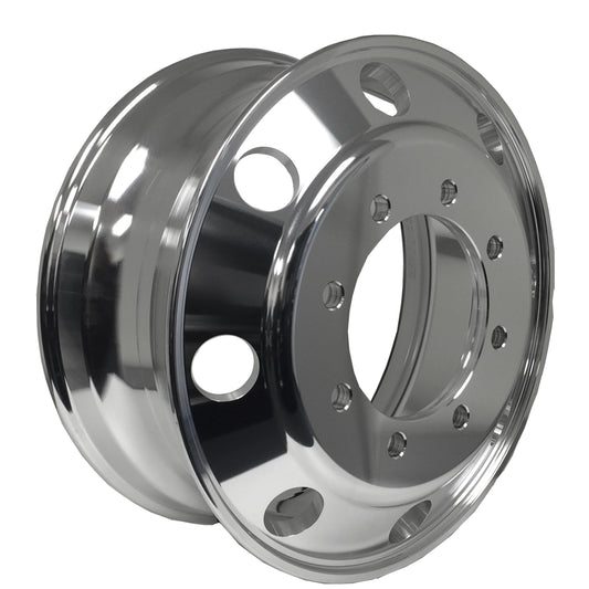 19.5 x 6.75 Truck/Bus Forged Wheel Outside Polish Metallic Silver