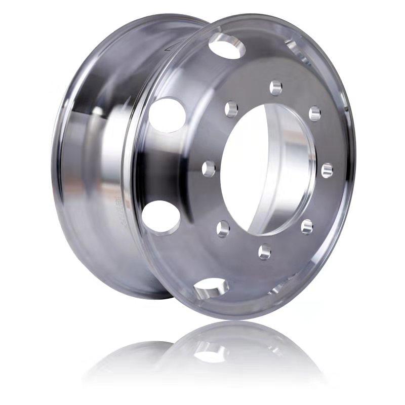 19.5 x 7.5 Forged Aluminum Truck Wheel Machined Bright
