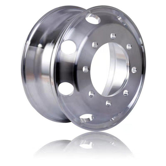 19.5 x 7.5 Forged Aluminum Truck Wheel Machined Bright