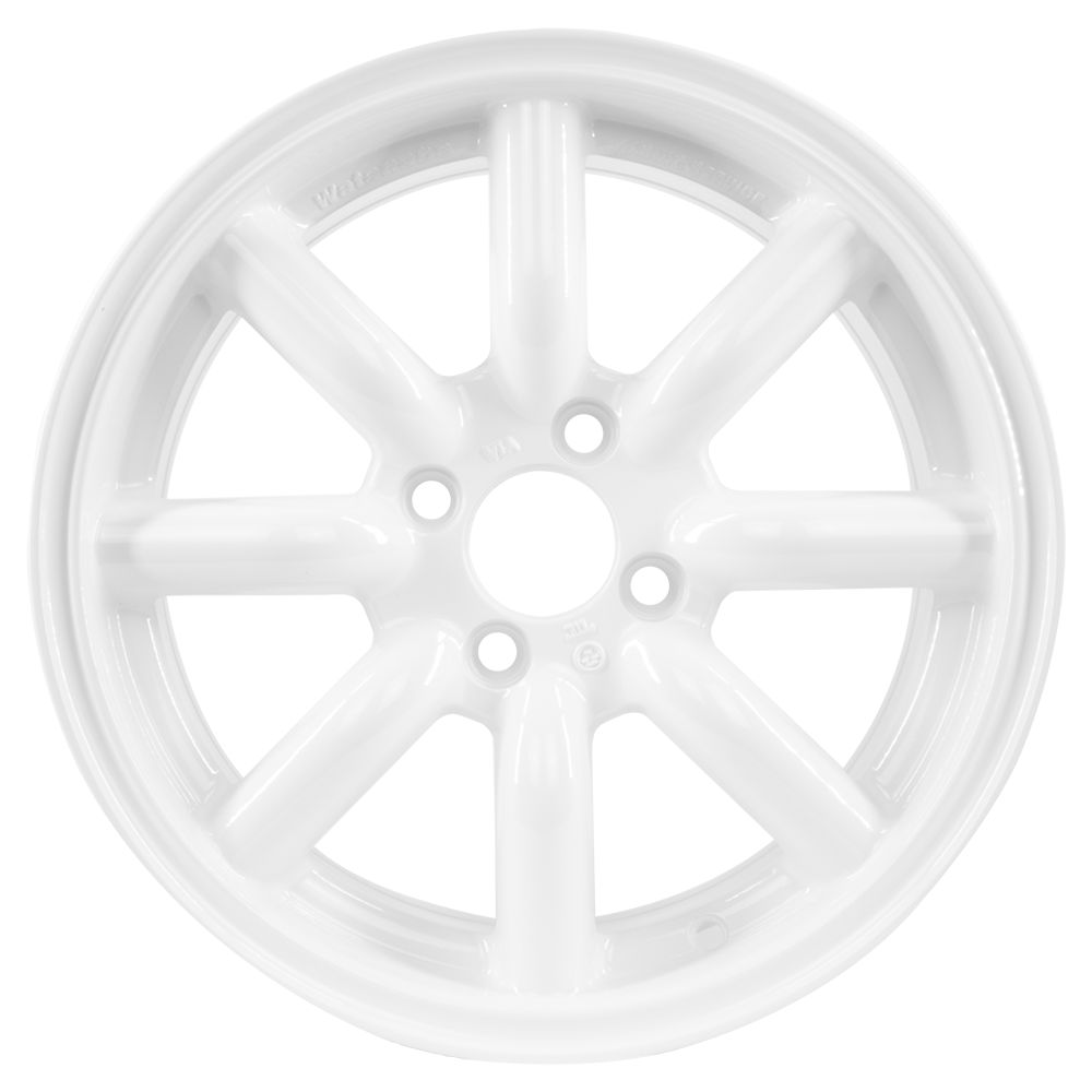 8-Spoke Cast Wheels 15x7 4x100, Pearl White Wheel