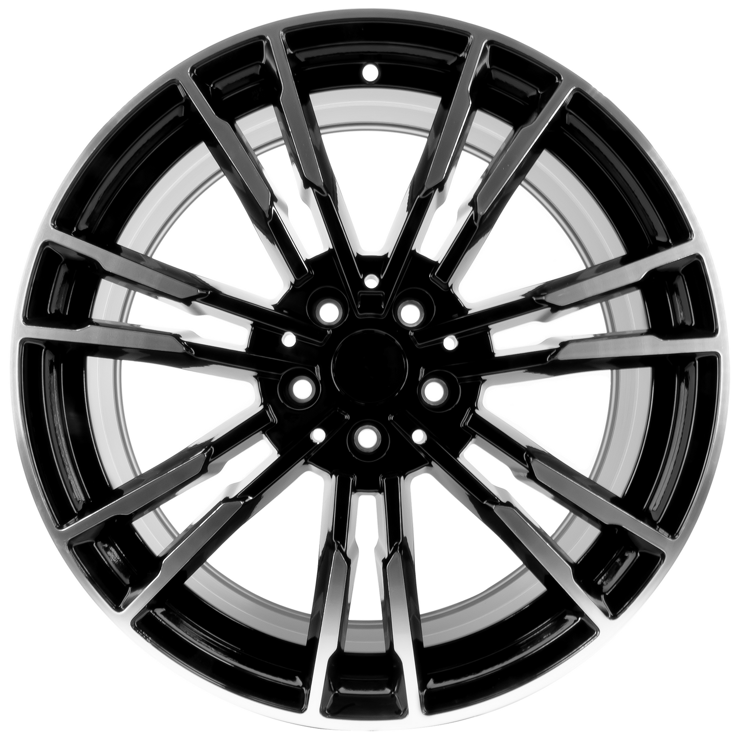 Winn 19x8.5 5x112, Black/Machined Wheel