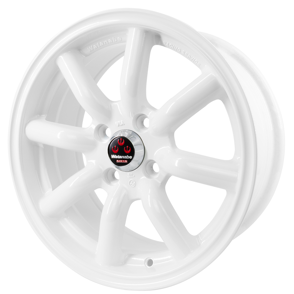 8-Spoke Cast Wheels 15x7 4x100, Pearl White Wheel