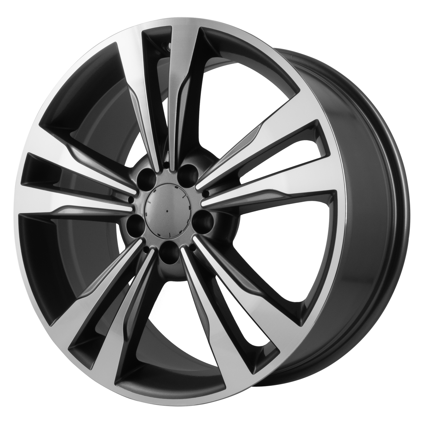 Mercedes Wheels 19x8.5 5x112 Gunmetal Gray Machined 4pcs