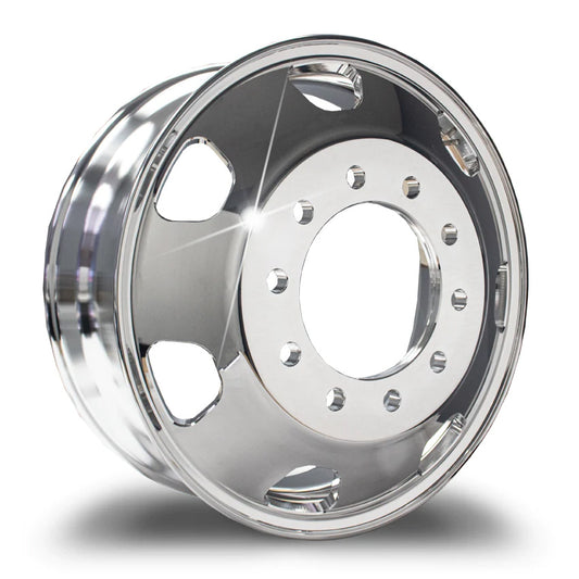 Truck Wheels 24.5 x 8.25 Forged Aluminum Rims Both-Side Mirror Polished