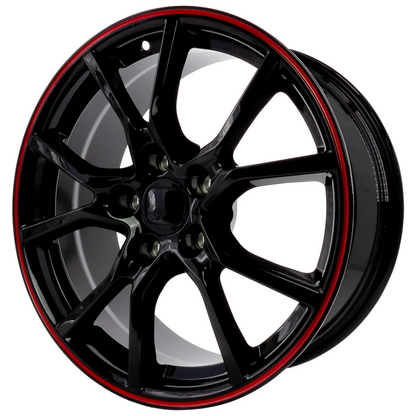 Wheel 17x7.5 Black/Red Lip Rim 5x114.3 1pc