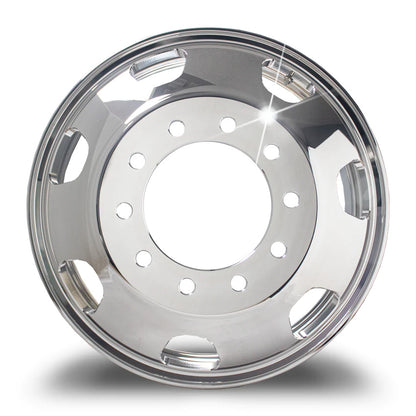 Truck Wheels 24.5 x 8.25 Forged Aluminum Rims Both-Side Mirror Polished