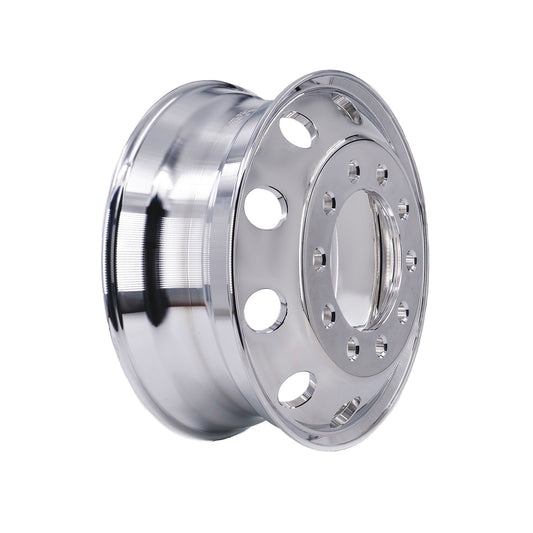 22.5x8.25 Stud Pilot Truck Wheels 8pcs Forged Aluminum Rims $328 each Both-Side Mirror Polished