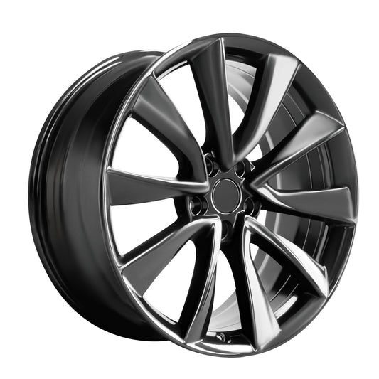 Tesla Wheels 19x8.5 5x114.3 Hyper Black 1 pc