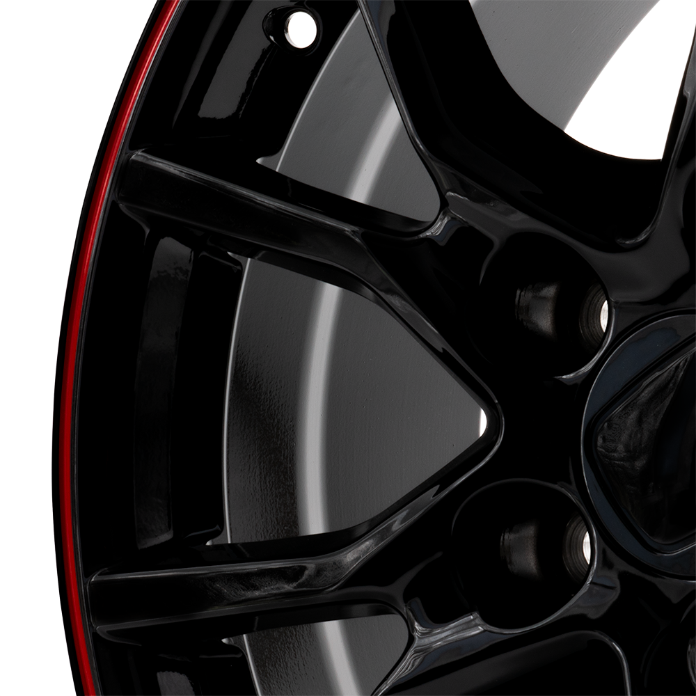 Relic 17x7.5 5x114.3 Black/Red Lip Wheel
