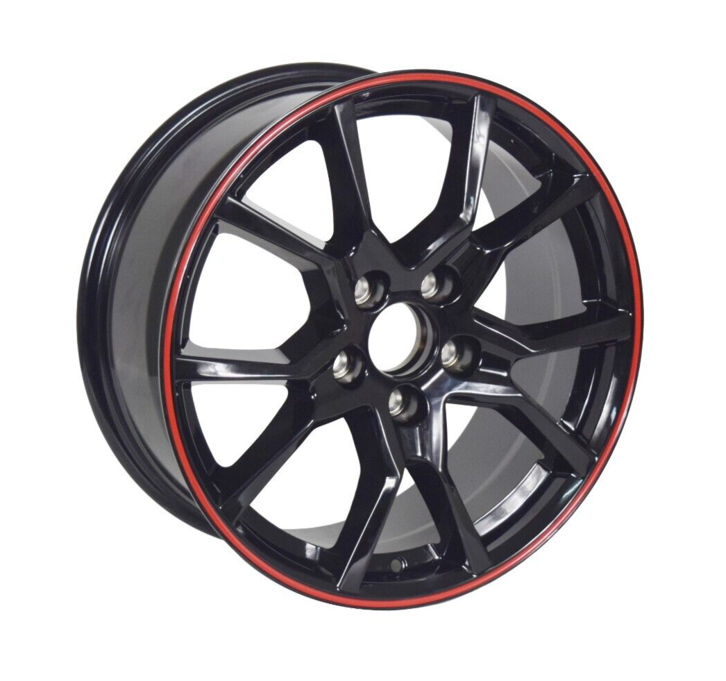 Wheel 17x7.5 Black/Red Lip Rim 5x114.3 1pc