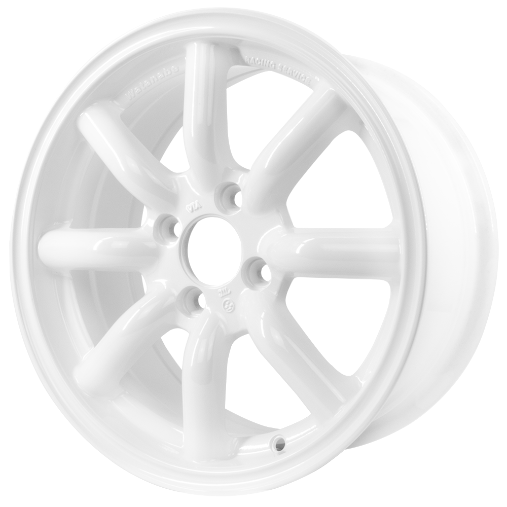 8-Spoke Cast Wheels 15x7 4x100, Pearl White Wheel