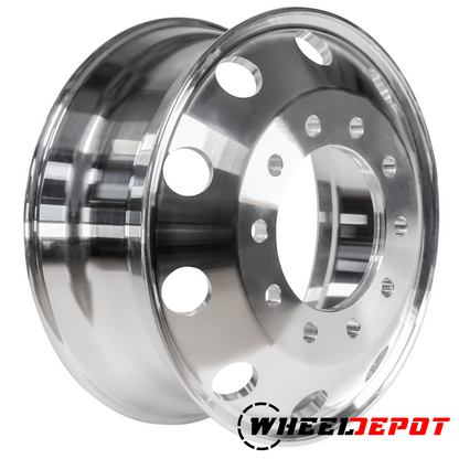 22.5 x 8.25 Forged Aluminum Truck Wheels Machined Bright